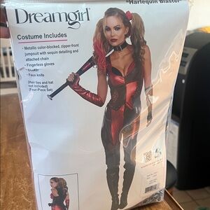 Dreamgirl Harlequin Blaster Kids Costume - Red and Black